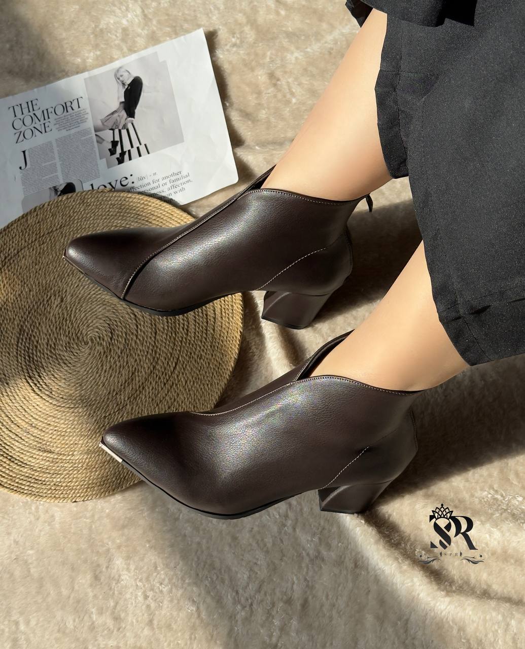 بوت پاشنه دار طرح لاله